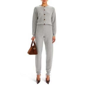 SEROYA Ser.O.Ya Grey Knitted Cashmere Wool WREN JUMPSUIT Sz S